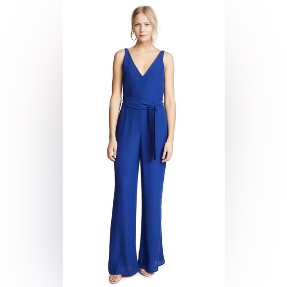 Amanda Uprichard Lamar Sapphire Jumpsuit - Picture 1 of 5